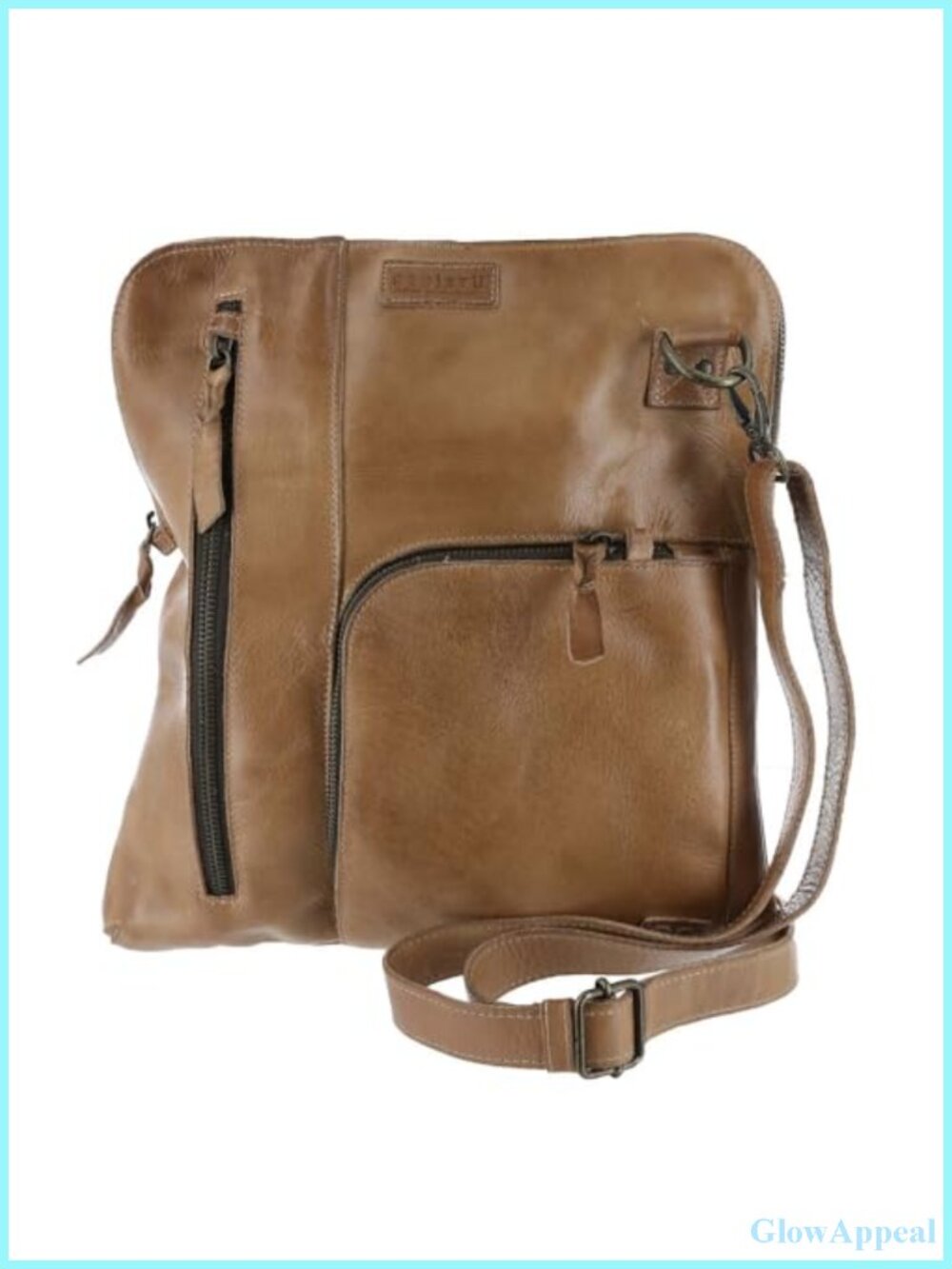 Leather Crossbody Bag Messenger Adjustable Strap Multi Pockets